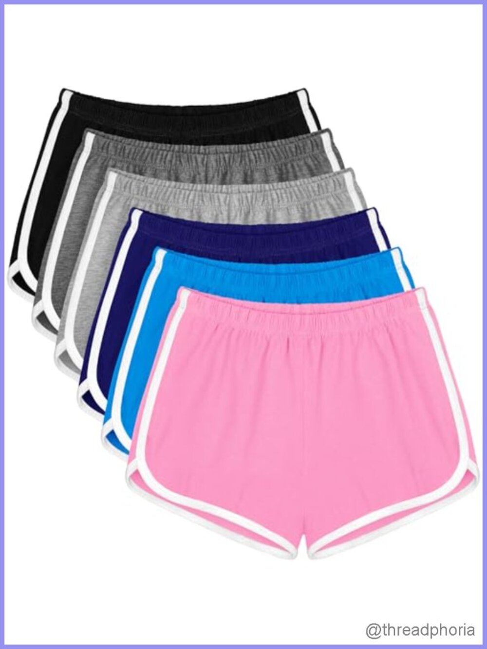 Women's Cotton Dance Yoga Running Shorts High Rise 6-Pack Athletic